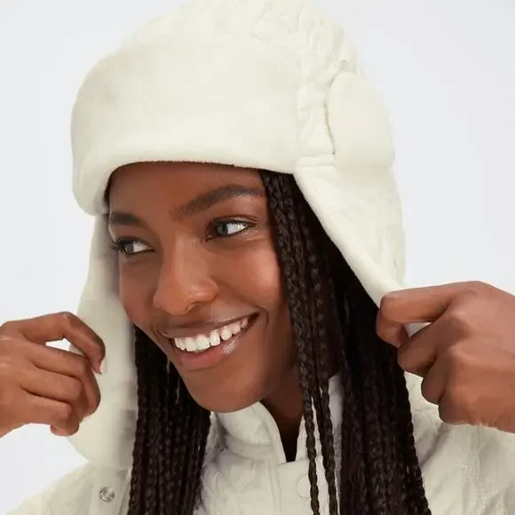 Fabletics Women's Quilted Aviator Hat in Egret White - Picture 2 of 12